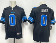 Detroit Lions 25/26 Gibbs #0 Black NFL Game Jersey