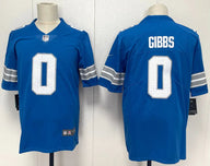 Detroit Lions 25/26 Gibbs #0 Royal Blue NFL Game Jersey