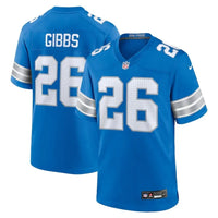 Detroit Lions 25/26 Gibbs #26 Royal Blue/White NFL Game Jersey