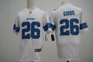 Detroit Lions 25/26 Gibbs #26 White NFL Game Jersey