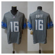 Detroit Lions 25/26 Goff #16 Gray NFL Game Jersey