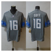 Detroit Lions 25/26 Goff #16 Gray NFL Game Jersey