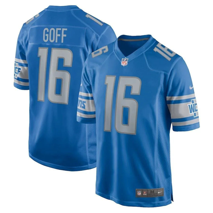 Detroit Lions 25/26 Goff #16 Royal Blue NFL Game Jersey