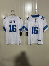 Detroit Lions 25/26 Goff #16 White Game Kids Jersey