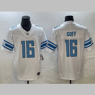 Detroit Lions 25/26 Goff #16 White NFL Game Jersey