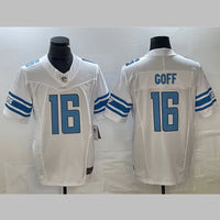 Detroit Lions 25/26 Goff #16 White NFL Game Jersey