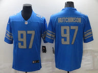 Detroit Lions 25/26 Hutchinson #97 Royal Blue NFL Game Jersey