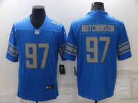 Detroit Lions 25/26 Hutchinson #97 Royal Blue NFL Game Jersey