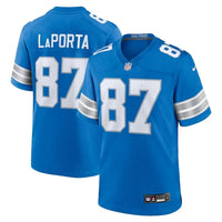 Detroit Lions 25/26 LaPorta #87 Royal Blue/White NFL Game Jersey