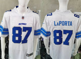 Detroit Lions 25/26 LaPorta #87 White/Royal Blue NFL Game Jersey