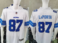 Detroit Lions 25/26 LaPorta #87 White/Royal Blue NFL Game Jersey