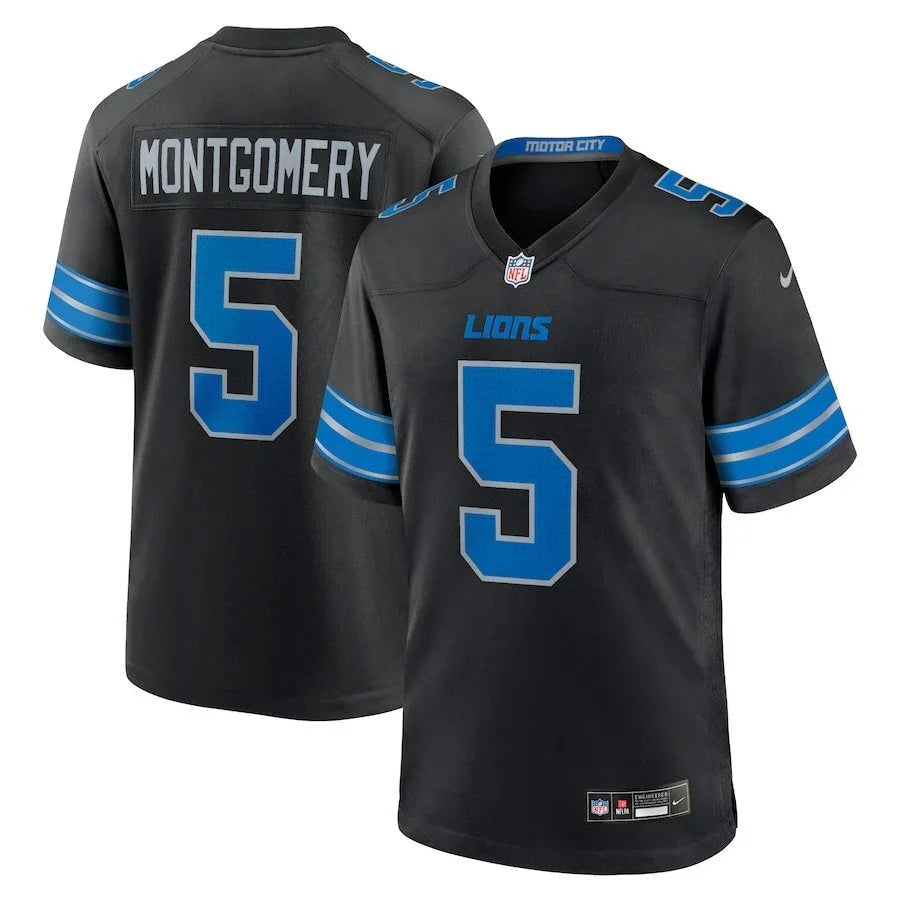 Detroit Lions 25/26 Montgomery #5 Black NFL Game Jersey