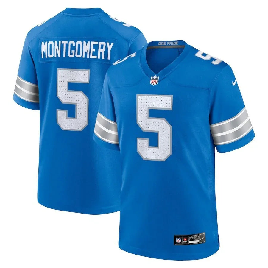 Detroit Lions 25/26 Montgomery #5 Royal Blue NFL Game Jersey