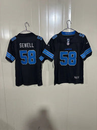 Detroit Lions 25/26 Sewell #58 Black Game Kids Jersey