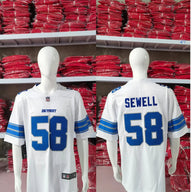 Detroit Lions 25/26 Sewell #58 White NFL Game Jersey