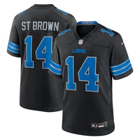 Detroit Lions 25/26 St. Brown #14 Black NFL Game Jersey