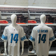 Detroit Lions 25/26 St. Brown #14 White NFL Game Jersey