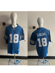 Detroit Lions 25/26 TeSlaa #18 Royal Blue NFL Game Jersey