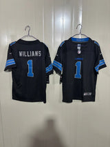 Detroit Lions 25/26 Williams #1 Black Game Kids Jersey
