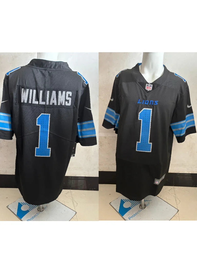 Detroit Lions 25/26 Williams #1 Black NFL Game Jersey
