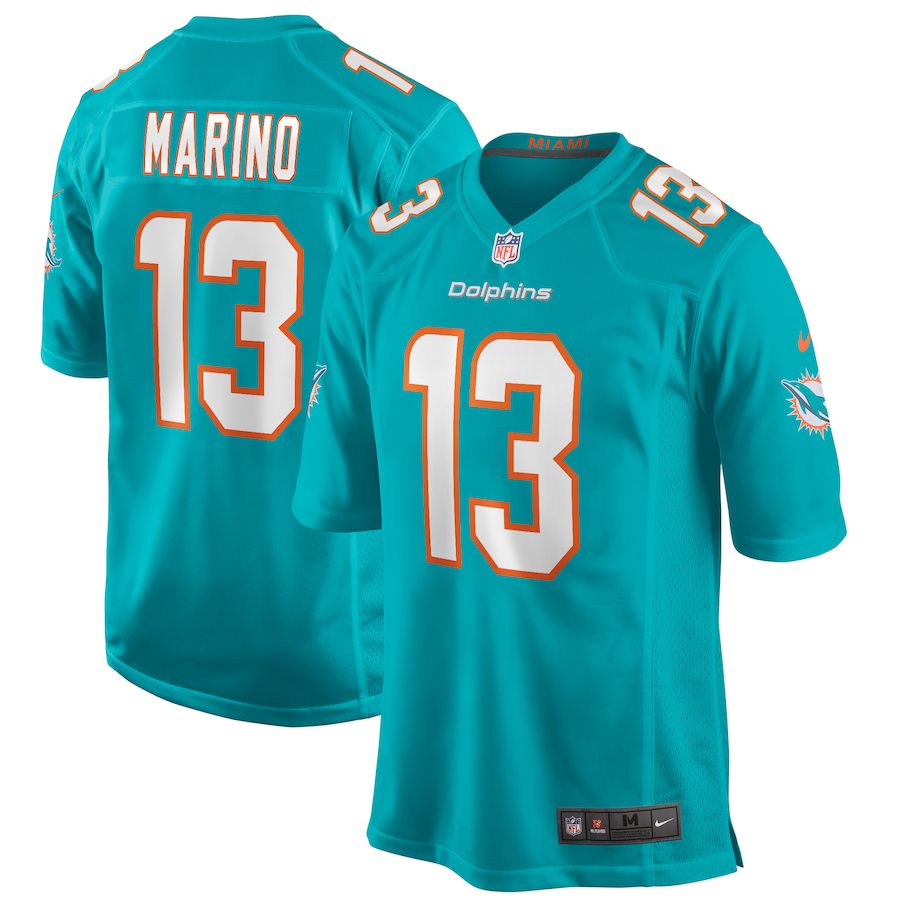 Dolphin 25/26 Marino #13 Aqua NFL Game Jersey