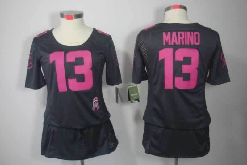 Dolphins 2021/22 Marino #13 Black/Pink Women NFL Jersey