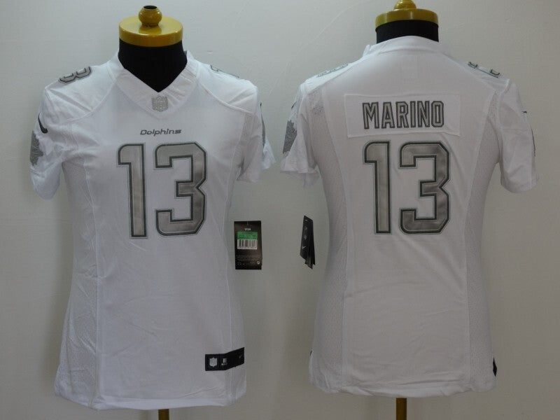 Dolphins 2021/22 Marino #13 White/Gray Women NFL Jersey