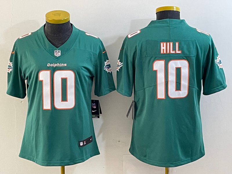Dolphins 2022/23 Hill #10 Aqua Women NFL Jersey