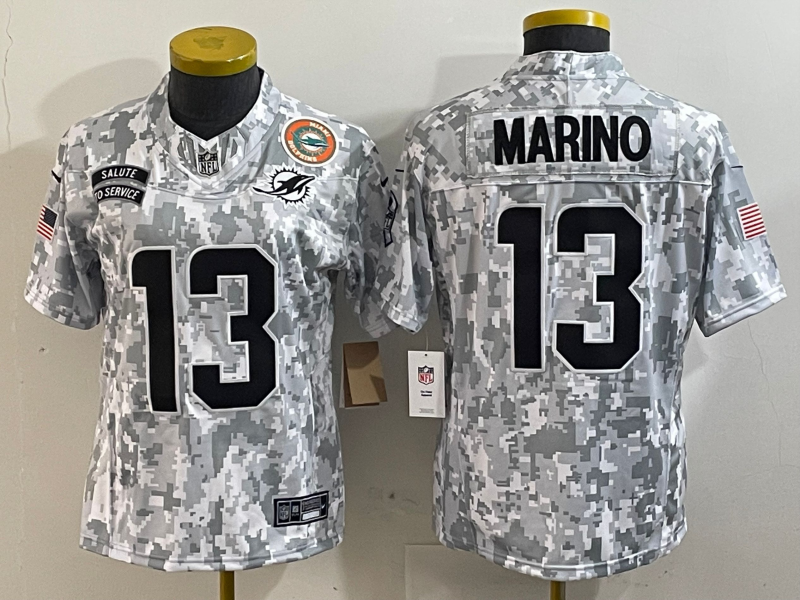 Dolphins 25/26 Marino #13 Arctic Camo Women NFL Jersey
