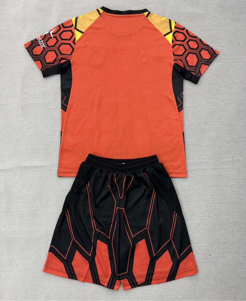 Dortmund 26/27 Orange/Black Honeycomb Goalkeeper Kids Jersey Set