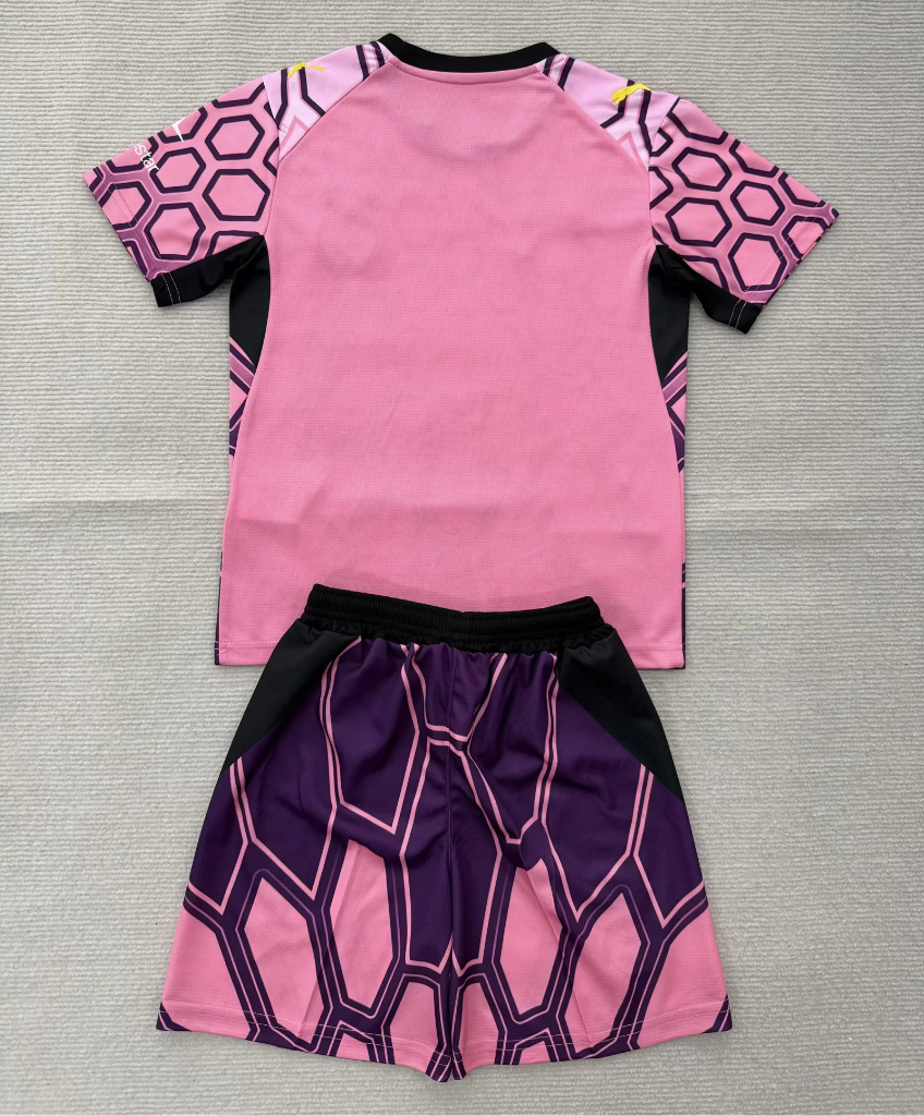 Dortmund 26/27 Pink/Black Honeycomb Goalkeeper Kids Jersey Set