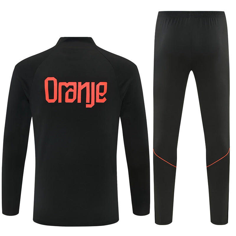Dutch 26/27 Black with Red Training Tracksuit Set