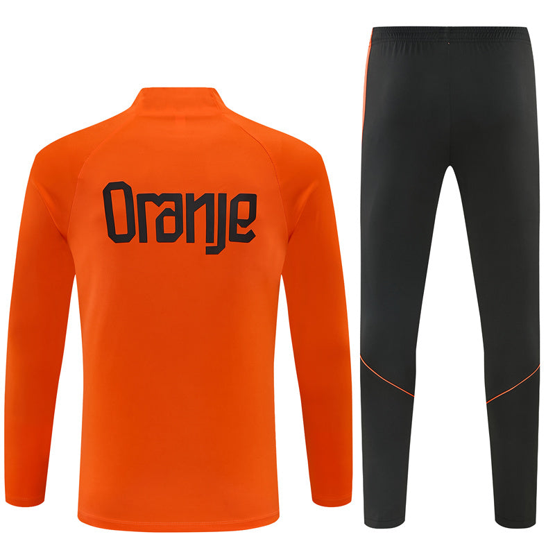 Dutch 26/27 Orange with Black Training Tracksuit Set