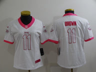 Eagles 2021/22 Brown #11 White/Pink Women NFL Jersey
