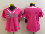 Eagles 2021/22 Pink/White/Black Women NFL Baseball Style Jersey
