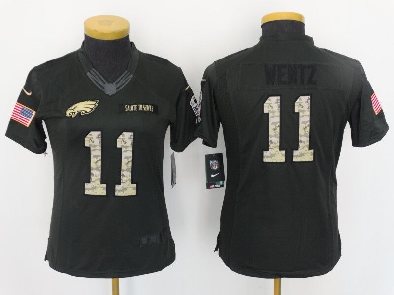 Eagles 2021/22 Wentz #11 Black/Camo Print Women NFL Jersey