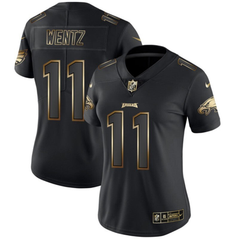 Eagles 2021/22 Wentz #11 Black/Gold/Gray Women NFL Jersey