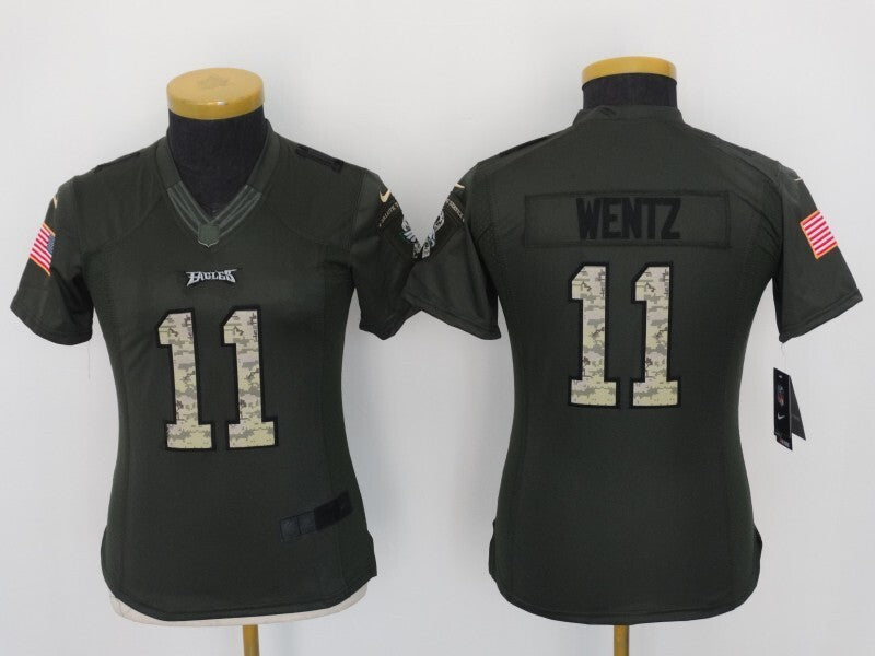 Eagles 2021/22 Wentz #11 Gray/Camo Print Women NFL Jersey