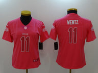 Eagles 2021/22 Wentz #11 Pink/White Women NFL Jersey