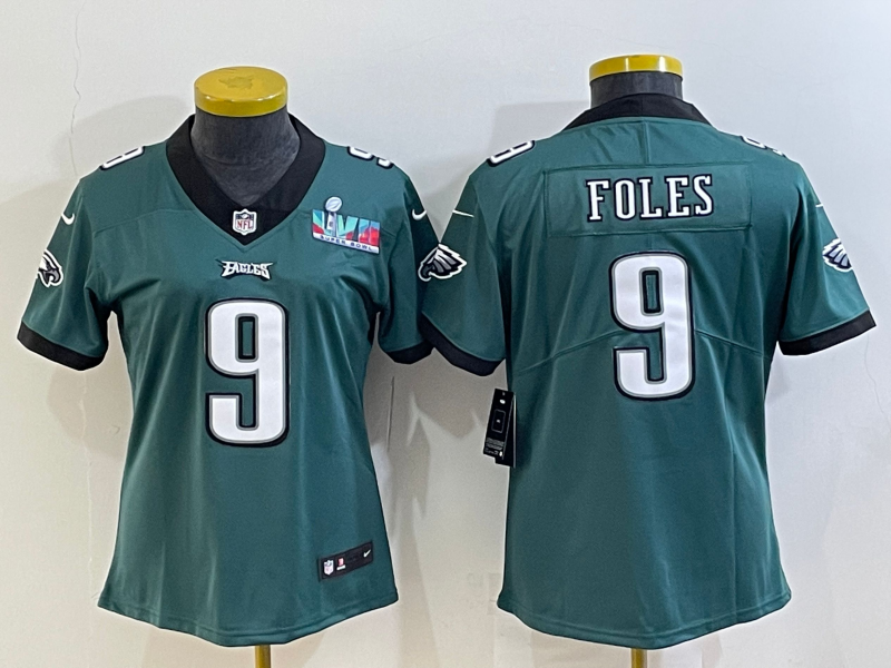 Eagles 2022/23 Foles #9 Green/Black/White Women NFL Jersey