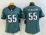Eagles 2022/23 Graham #55 Green/White/Black Women NFL Jersey