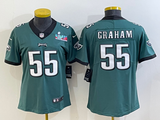 Eagles 2022/23 Graham #55 Green/White/Black Women NFL Jersey