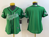 Eagles 2022/23 Green/White/Black Women NFL Baseball Style Jersey
