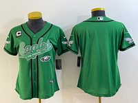 Eagles 2022/23 Green/White/Black Women NFL Baseball Style Jersey