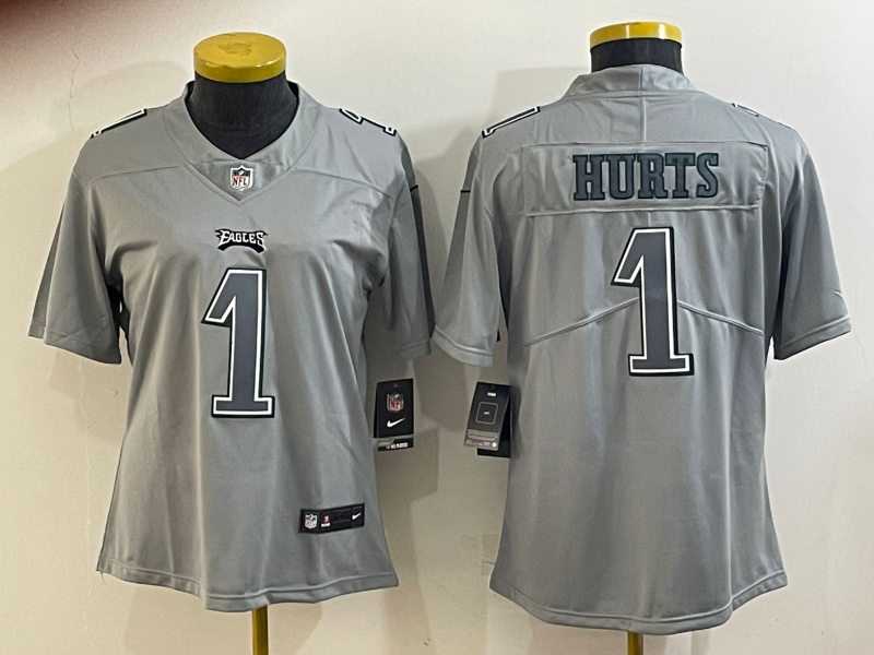 Eagles 2022/23 Hurts #1 Gray/Black Women NFL Jersey
