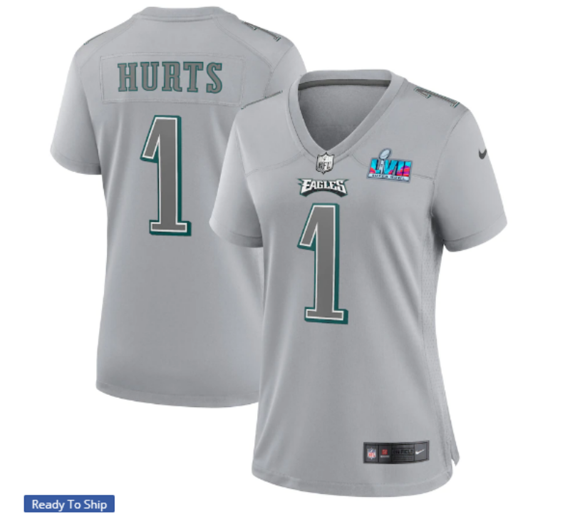 Eagles 2022/23 Hurts #1 Gray Women NFL Jersey