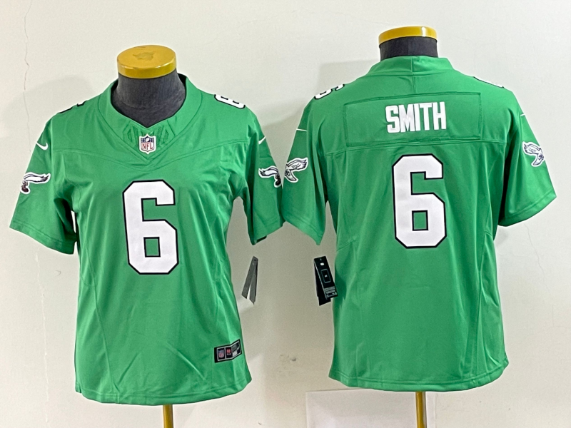 Eagles 2022/23 Smith #6 Green/White/Black Women NFL Jersey