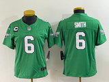 Eagles 2022/23 Smith #6 Green/White/Black Women NFL Jersey