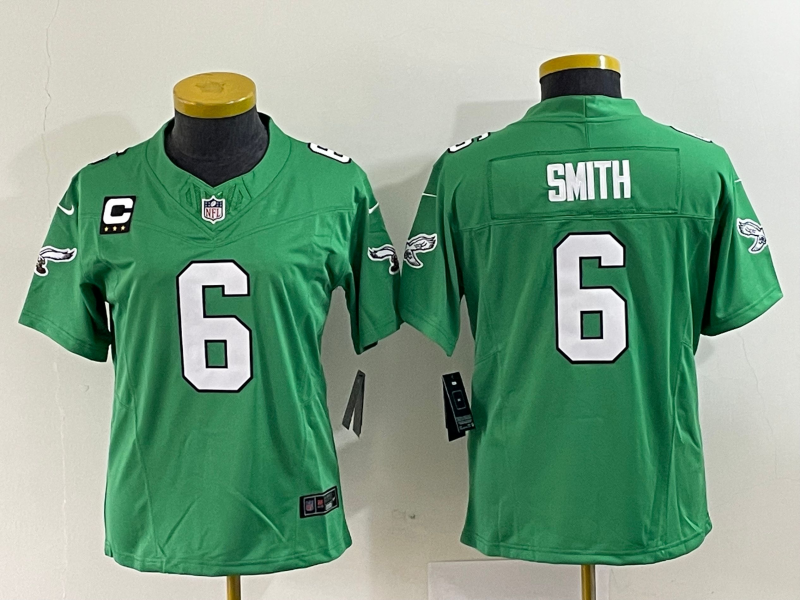 Eagles 2022/23 Smith #6 Green/White/Black Women NFL Jersey