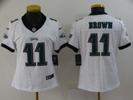 Eagles 22/23 Brown #11 White/Black Women NFL Jersey